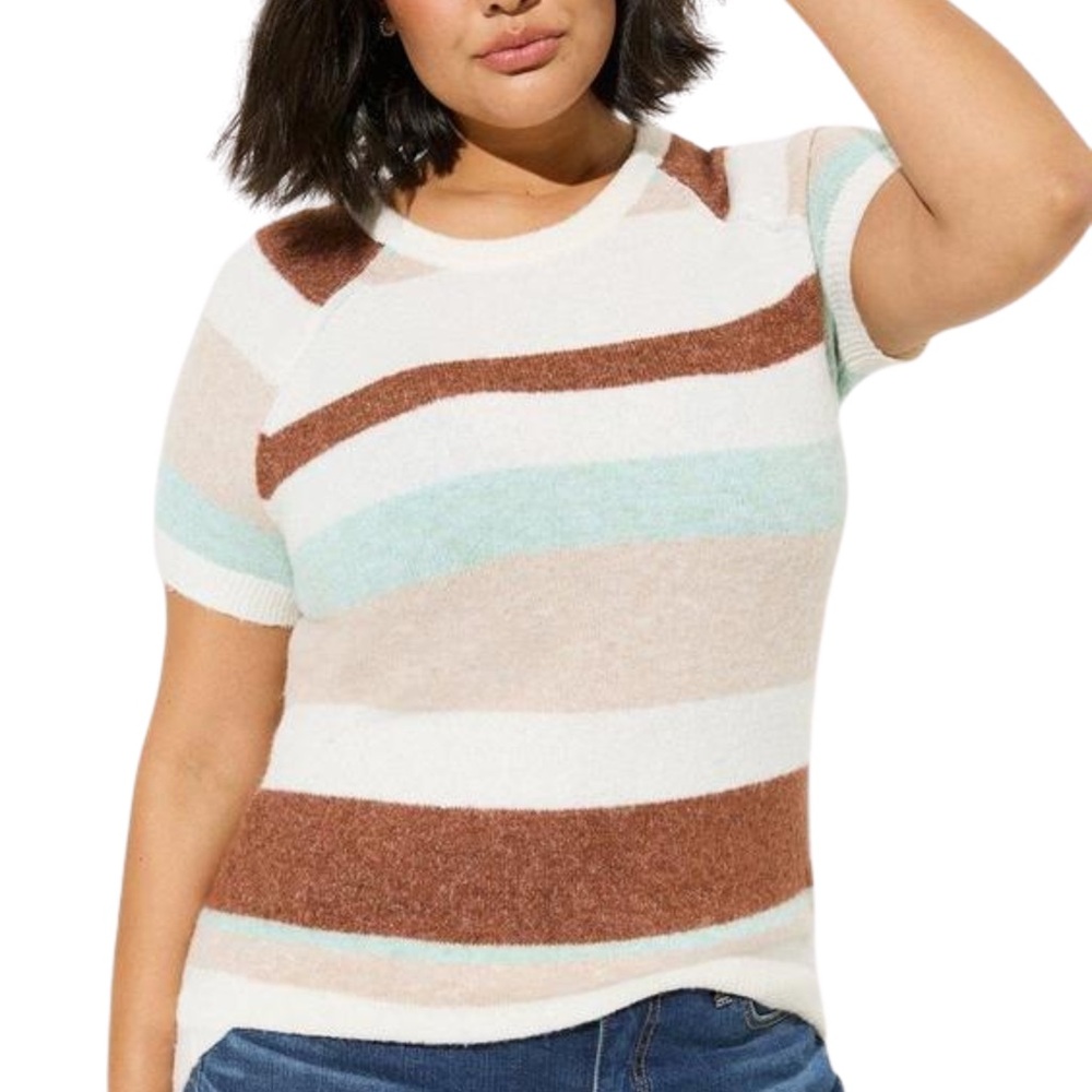 Torrid Softest Cashmeare Like  Sweater Short Sleeve Pullover Women’s 1X